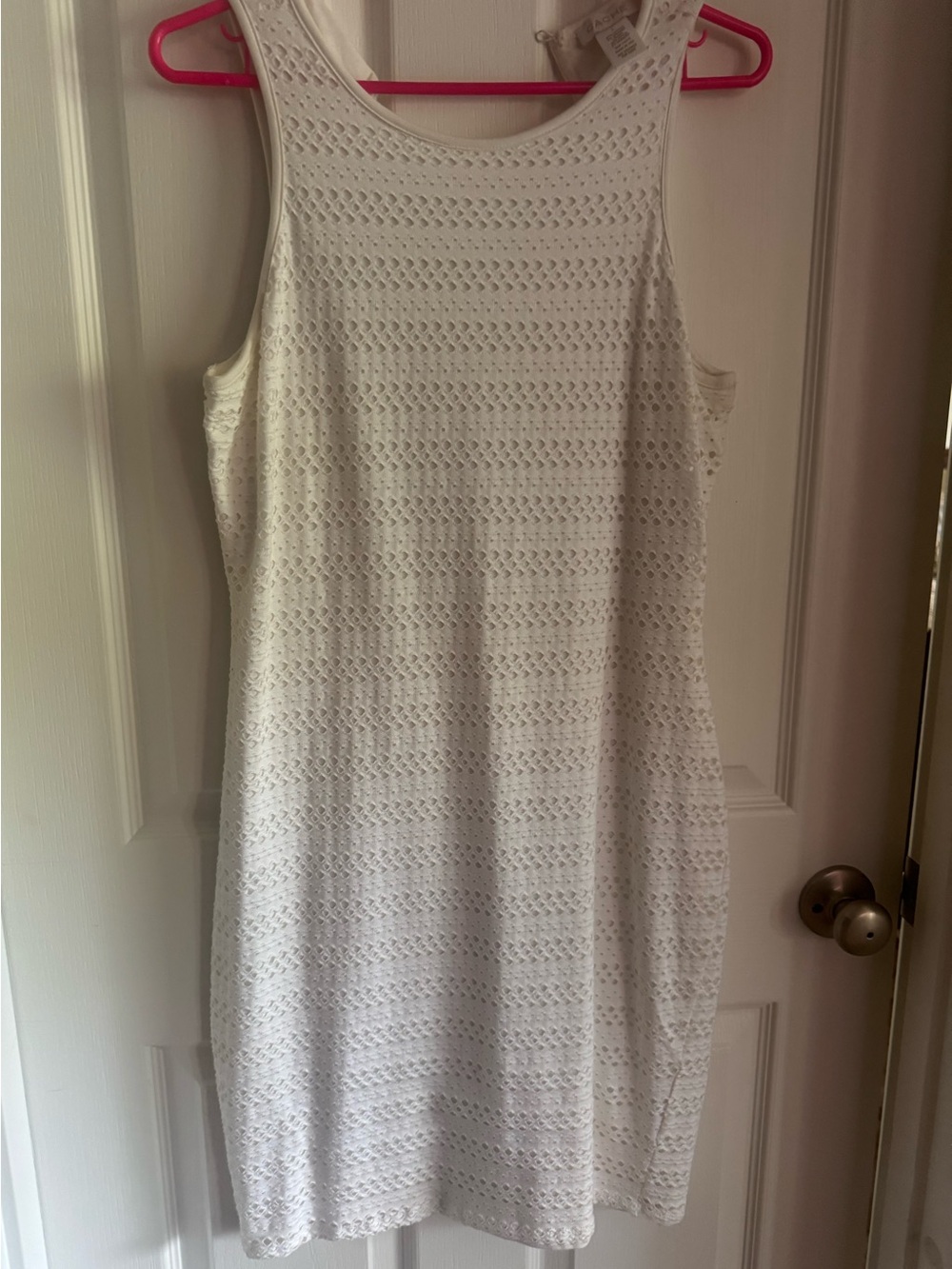 Sleeveless White Eyelet Dress